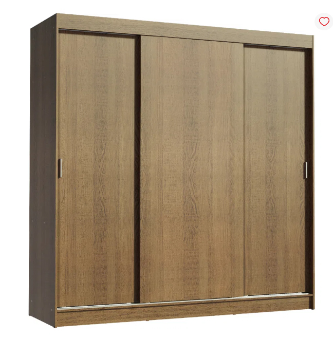 Image of Guarda-Roupa Casal Madesa Reno 3 Portas de Correr Rustic